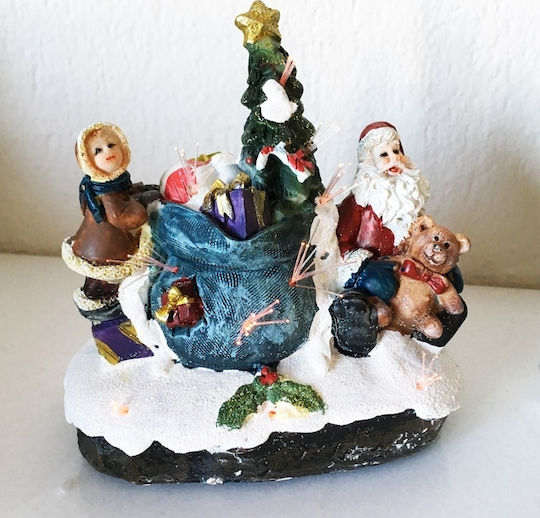 SP Souliotis Illuminated Christmas Plastic Figure Height 12cm Santa Claus
