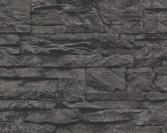 Тапет за Стена Wood Stone Винил Въглени 1000x53см Миеща се Тапет за Стена Wood Stone Винил Въглени 1000x53см Миеща се