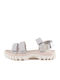 Fila Yak Women's Flat Sandals Sporty Flatforms In Silver Colour