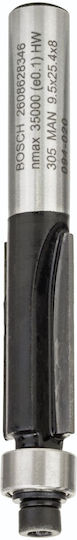 Bosch Milling Cutter with 8mm Bearing Cutter Bit for Wood 9.5mm x 25.4mm x 8mm with Guide and Bearing