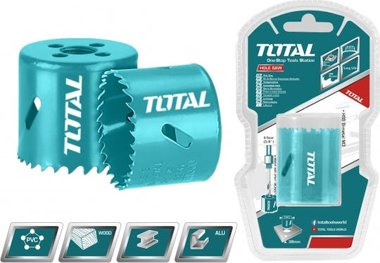 Total Hole Saw Set HSS with Diameter 38mm for Wood and Metal