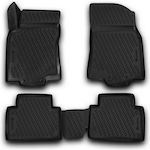 Novline Set of Front and Rear Mats Tray Type 4pcs from Rubber for Nissan X-Trail Black