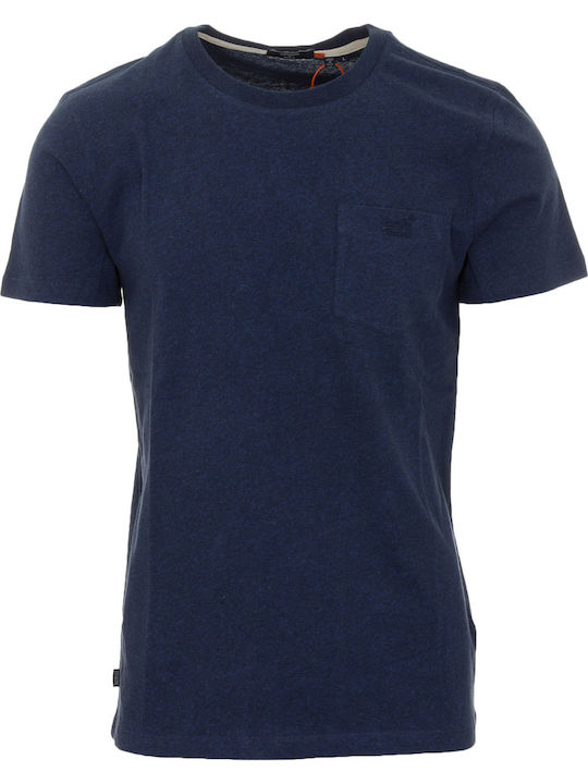 Superdry OL Pocket T-shirt Bărbătesc cu Mânecă Scurtă Albastru marin