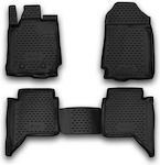 Novline Set of Front and Rear Mats Tray Type 4pcs from Rubber for Ford Ranger Black