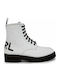 Karl Lagerfeld Leather Women's Ankle Boots White KL45450-011