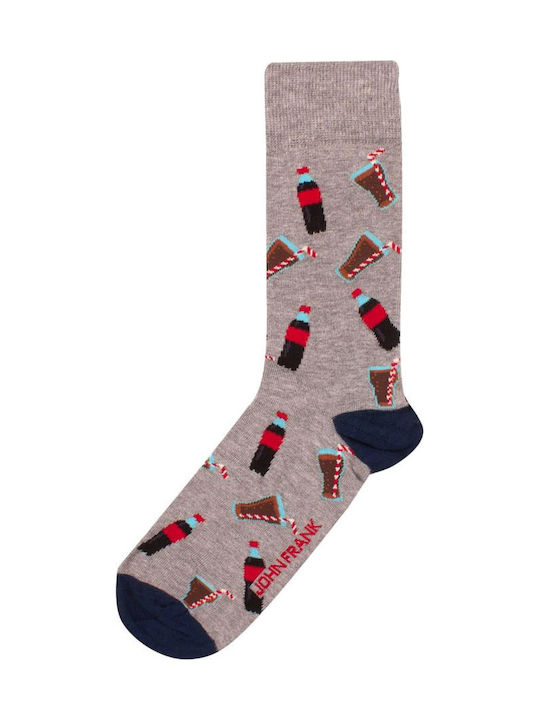 John Frank Cola Men's Patterned Socks Gray