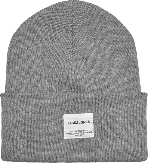 Beanie Beanie with Rib Knit in Gray color