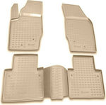 Novline Set of Front and Rear Mats Tray Type 4pcs from Rubber for Volvo XC 90 Beige