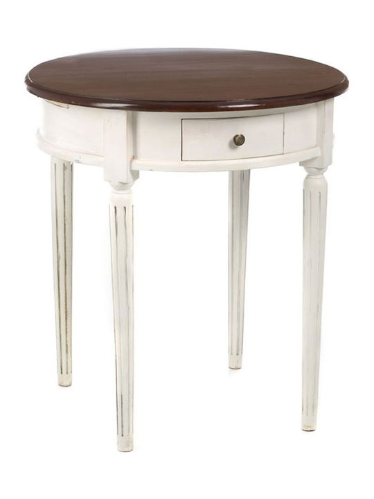 Round Solid Wood Side Table Πολύχρωμο L65xW65xH69cm