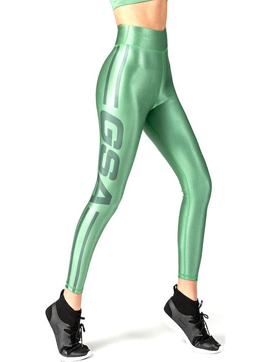 Hydro+Glow Type B 17-2003 Training Women's Cropped Shiny High Waist Leggings Pale Green