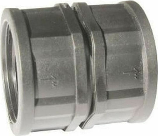 Palaplast 3351/0101 Μούφα με Θηλυκό-Θηλυκό Σπείρωμα 13mm Μαύρο