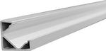 Adeleq External Angular LED Strip Aluminum Profile 200x1.9x1.9cm
