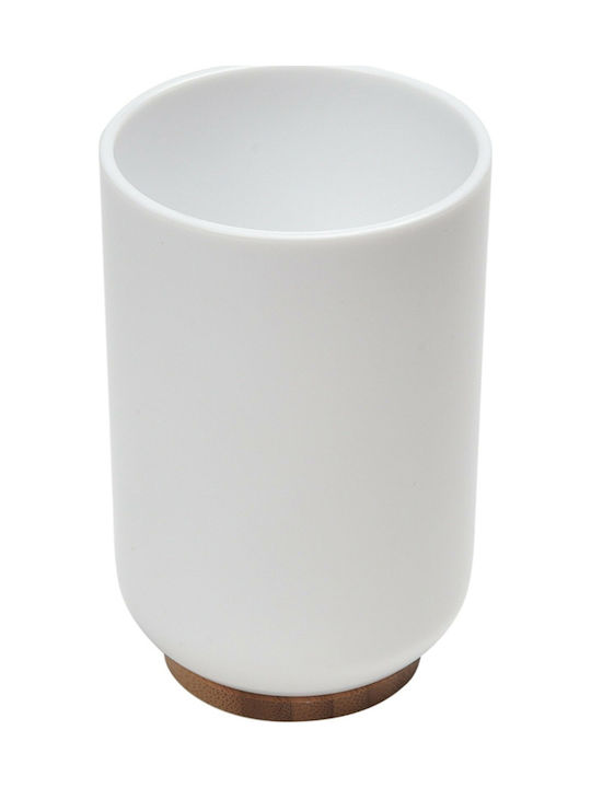 Evideco Bamboo Cup Holder Countertop White Λευκό