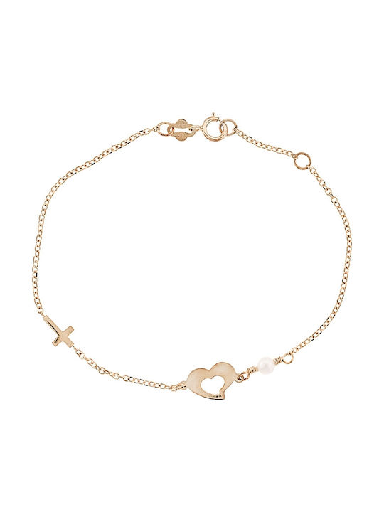 ART D OR - BRACELET IN ROSE GOLD K9 WITH PEARL ADB-K-105