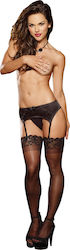 Dreamgirl 9382 Elegant Persuasion Satin Garter Belt Black Black