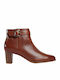 Clarks Kaylin Leather Women's Ankle Boots with Medium Heel Tabac Brown