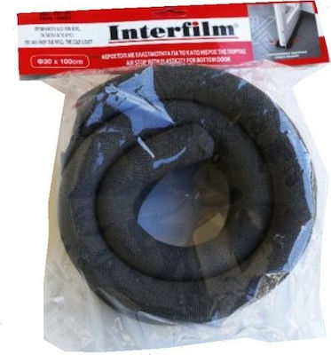 Interfilm Spumă Dublu Oprișor de Curent Ușa / Fereastra în Culoare Negru 1mx30cm