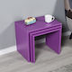 Adore Rechteckiges Zigon-Set 940360909000 Holz Lila 3 Stück M55xB40xH47cm