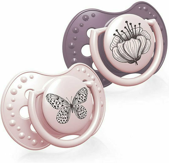 Lovi Baby Botanic Orthodontic Pacifiers Silicone Purple for 6-18 months 2pcs