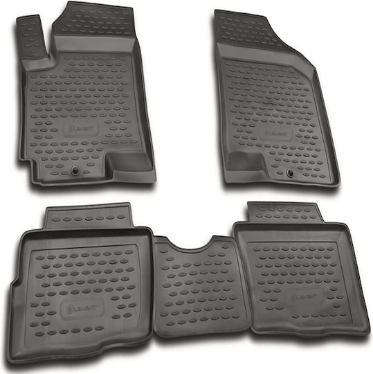 Novline Set of Front and Rear Mats 4pcs Tray Type for Kia Soul Gray