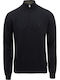 Gnious Men's Long Sleeve Sweater with Zipper Black