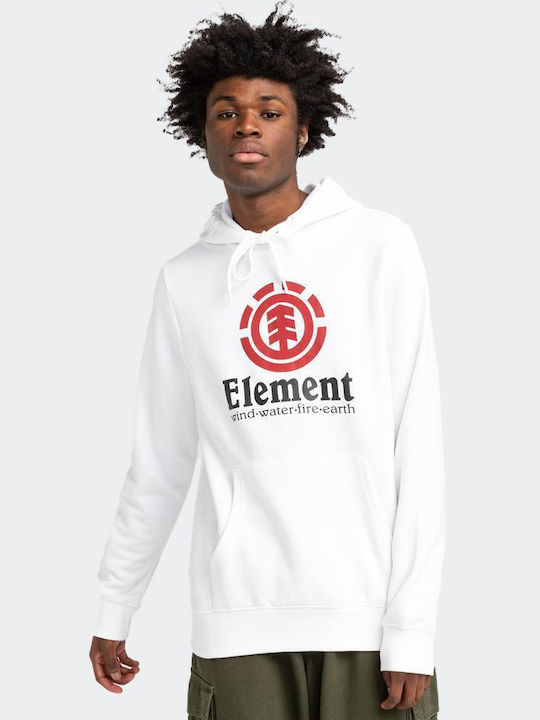 Element Vertical Men's Sweatshirt with Hood and Pockets White