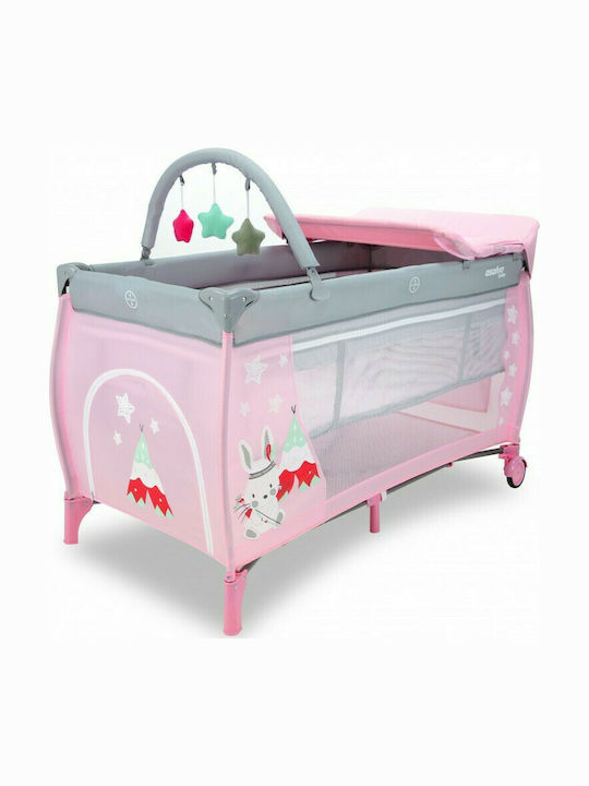 Asalvo Complete Rabbit Playpen 2 Levels with Changing Table Pink 125x77cm