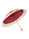 Keskor Regenschirm mit Gehstock Burgundisch