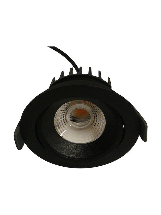 Viokef Rotund Metalic Spot Încorporat cu LED Integrat Negru 9x9cm.