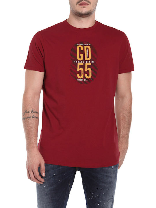 Garage Fifty5 T-shirt Bărbătesc cu Mânecă Scurtă Roșu GAM002-206-04
