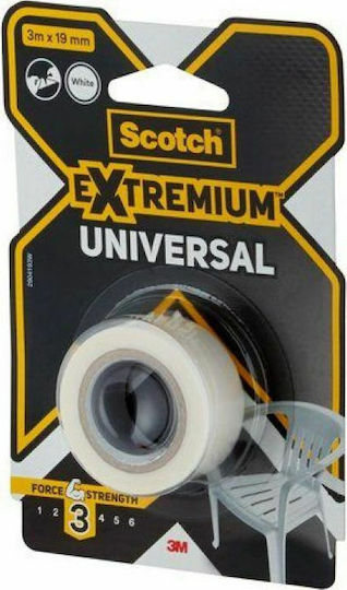 Scotch Scotch Extremium Universal White Self-Adhesive Fabric Tape White 19mmx3m 1pcs