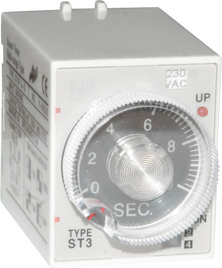 Adeleq Timer Relay Industrial Type Delay Timer with 8 Feet & 2 Transfer Contacts 11-08220
