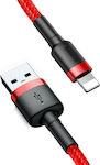 Baseus Cafule IP Edition Împletit USB-A la Cablu Lightning Roșu 2m (CALKLF-C09)