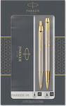 Parker IM Core Pen Set Rollerball (in a paper cassette) Brushed Metal GT in a case