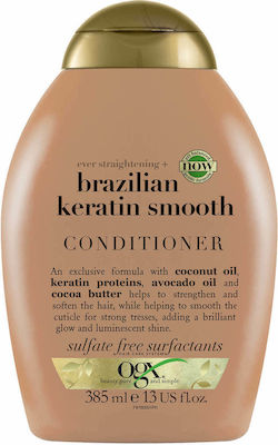 OGX Brazilian Keratin Smooth Conditioner Γενικής Χρήσης για Όλους τους Τύπους Μαλλιών 385ml