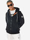 Brokers Jeans Men's Sweatshirt Jacket with Hood and Pockets Black