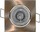 Adeleq Square Metallic Recessed Spot with Socket GU10 Copper 1pcs