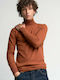 Tailor Made Knitwear Men's Long Sleeve Sweater Turtleneck Rust