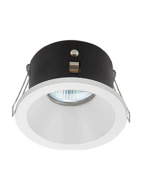 Zambelis Lights Round Metallic Recessed Spot with Socket GU10 White 8.3x8.3cm.