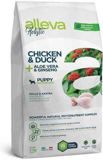 Alleva Holistic Puppy Medium Dog 12kg Dry Food for Medium Breed Puppies with Chicken and Duck