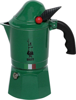 Bialetti Break Alpina Stovetop Espresso Pot for 3 Cups Green