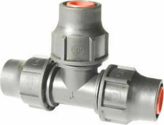 Palaplast 3291/2520 T Shaped Connector Pipe 6Atm Lock Type 25x20x25mm Black