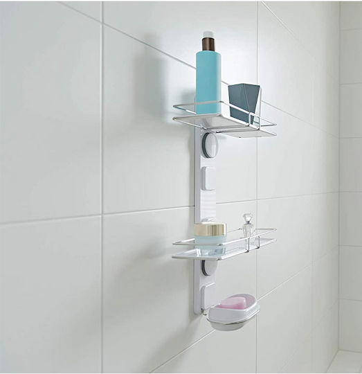 Alpina Appliances Wall Mounted Bathroom Shelf Inox with 3 Shelves 30x12.5x51cm White Alpina Appliances Wall Mounted Bathroom Shelf Inox with 3 Shelves 30x12.5x51cm White