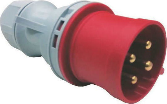 Eurolamp Male Industrial Socket Industrial Type Male Plug IP44 4x32A (380-415V) 147-16504