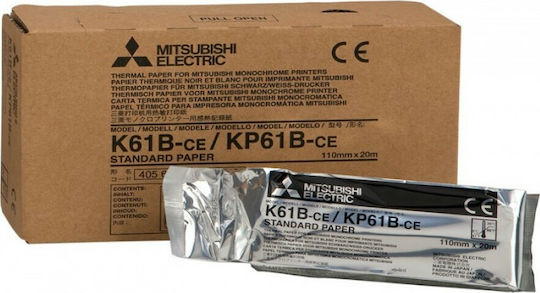 Mitsubishi Electric K-61B Γνήσια Μελανοταινία A6 B/W video printer P-90 P-91 4τμχ (102.001)