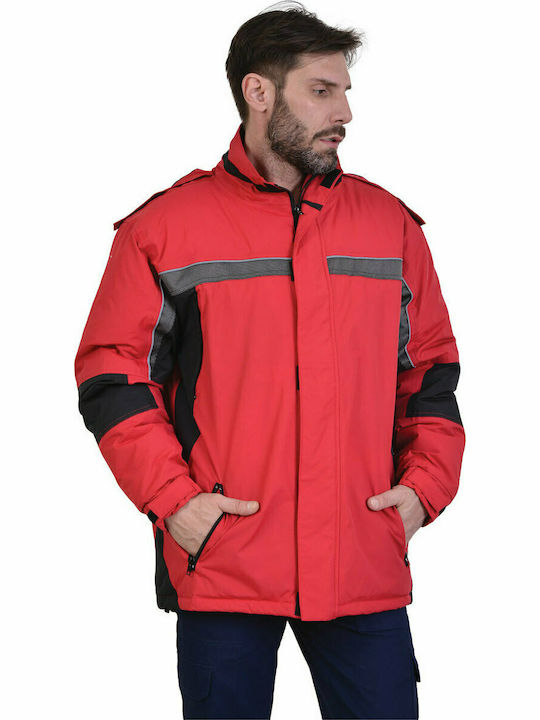 Ergo Parka Waterproof Winter Reflective Work Jacket Red 5301-400
