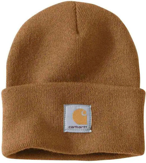 Beanie Căciulă Pentru Bărbați Cu Tricotat Coastă În Culoare Maro