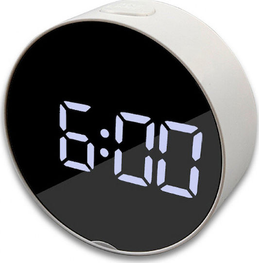 Mirror DT-6505 Tabletop Digital Clock with Alarm White
