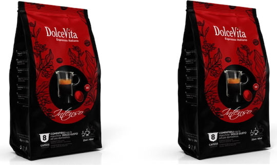Dolce Vita Κάψουλες Espresso Intenso Συμβατές με Μηχανή Dolce Gusto 16caps