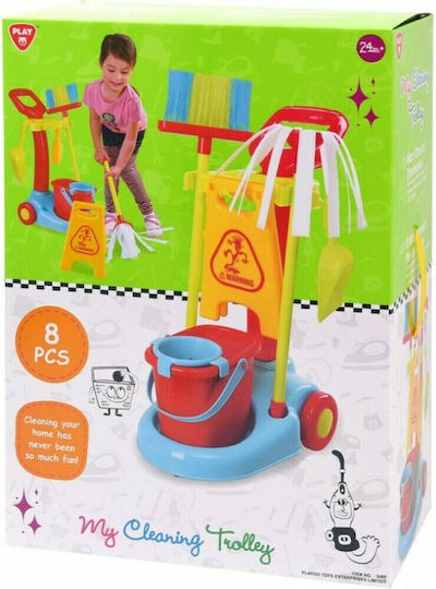 Playgo Cleaning Toy Cleaning Trolley Set 8pcs